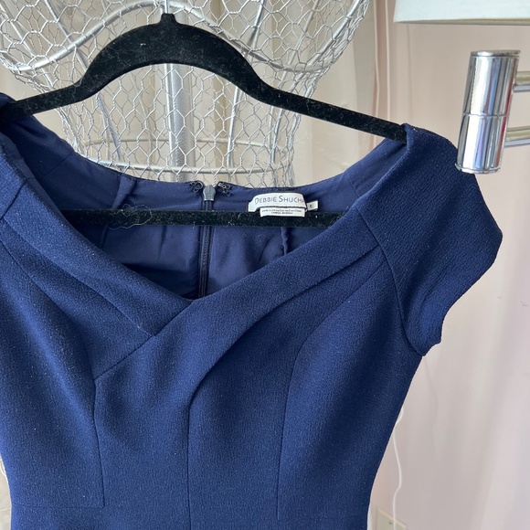 Debbie Shuchat Blue Crepe Dress - Picture 2 of 3